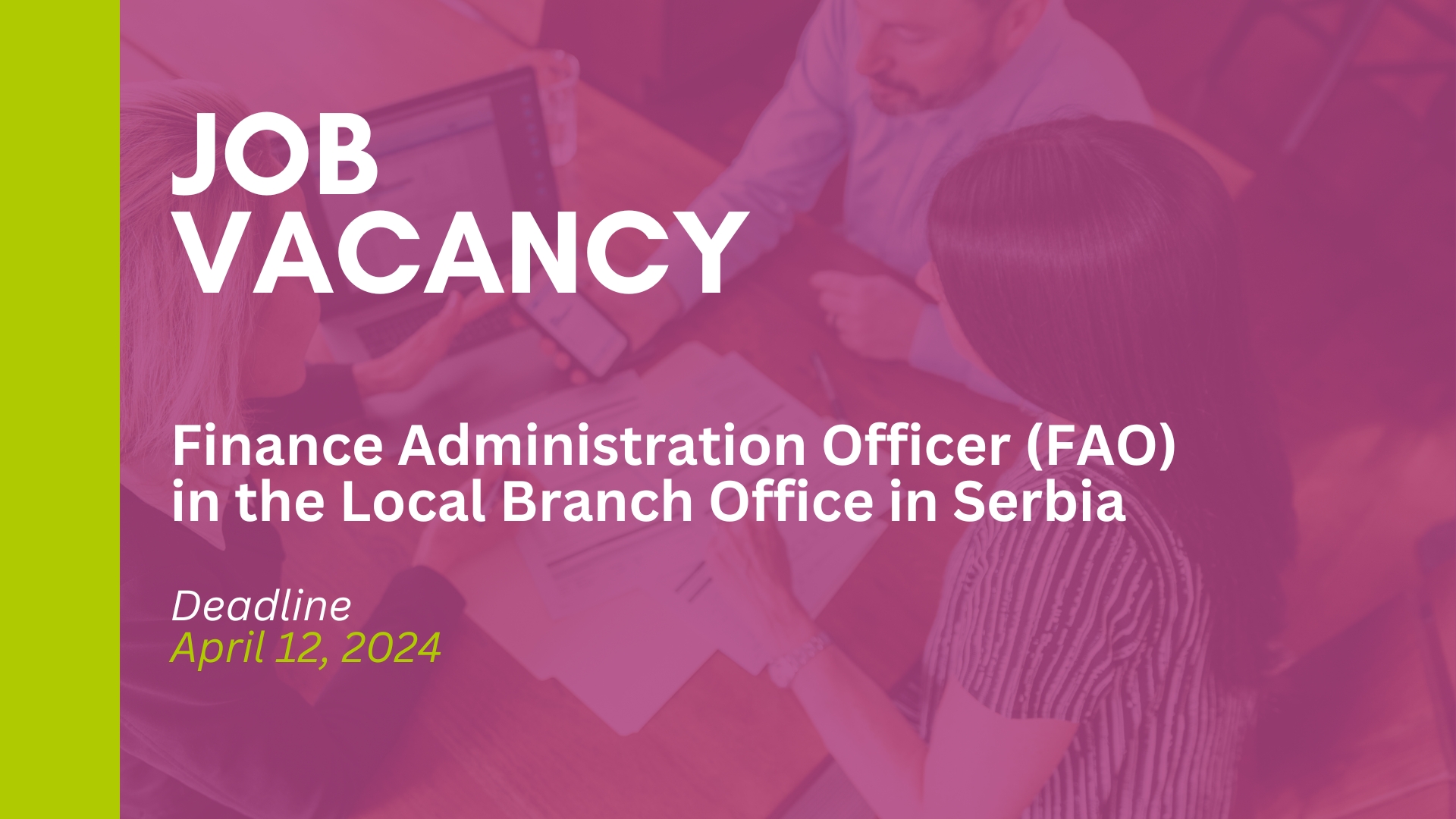 We are hiring Finance Administration Officer in the LBO Serbia